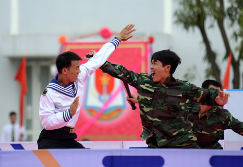 ทหารเวียดนามตั้งใจที่จะพิทักษ์รักษาอธิปไตยเหนือน่านน้ำและเกาะแก่งของปิตุภูมิ