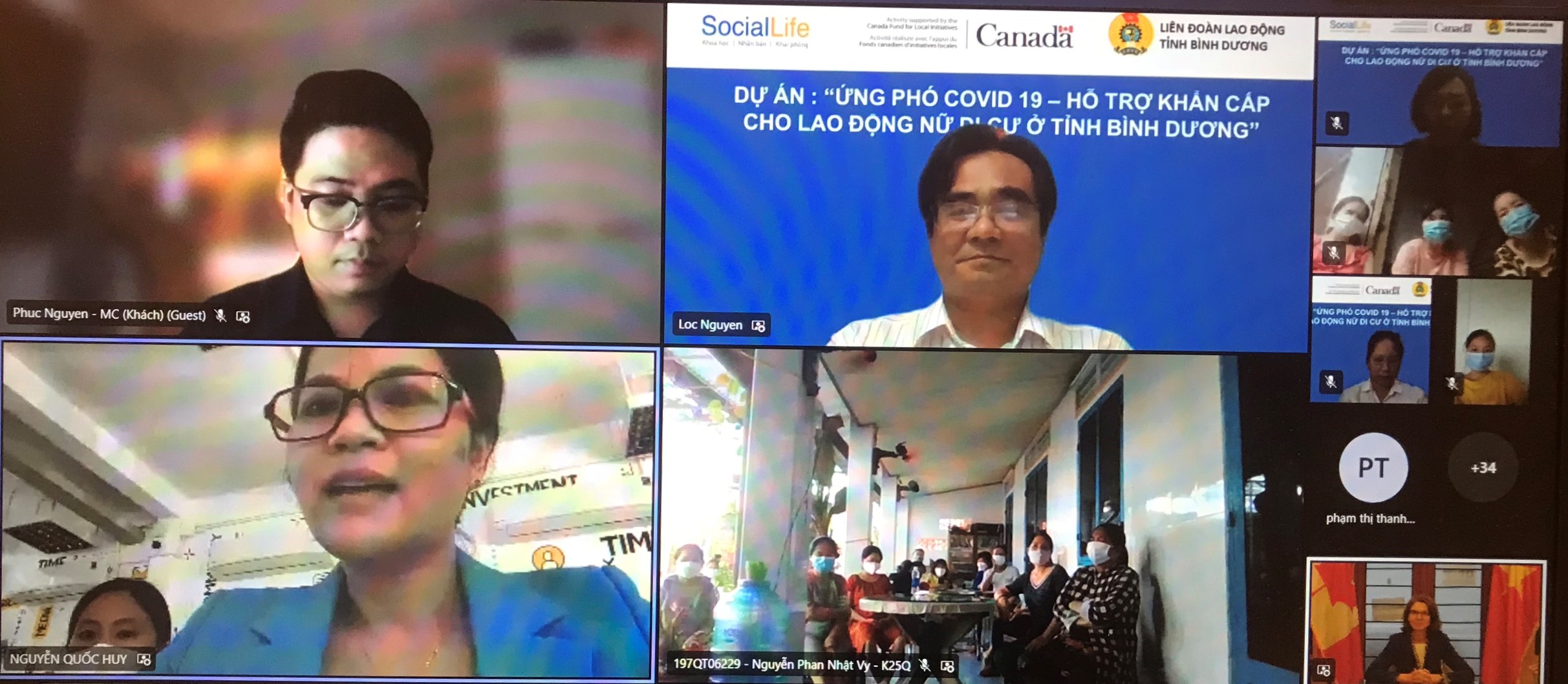 แคนาดาให้การสนับสนุนแรงงานหญิงอพยพที่ได้รับผลกระทบจากการแพร่ระบาดของโรคโควิด-19 ในจังหวัดบิ่งเยือง