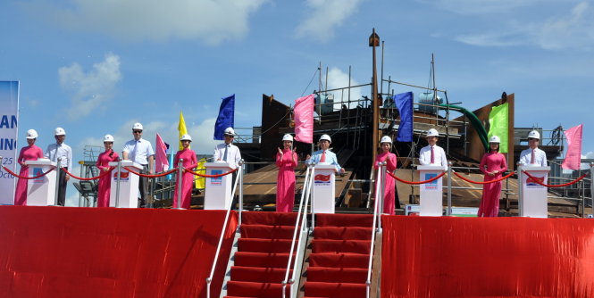 Церемония закладки корпуса самоподъемной буровой установки «Тамдао-5»