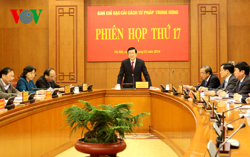 Президент СРВ председательствовал на заседании Центрального комитета по судебно-правовой реформе