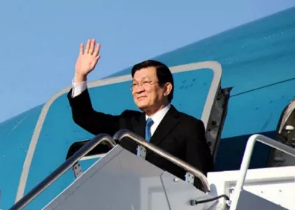 Президент СРВ Чыонг Тан Шанг начал официальный визит в Лаос