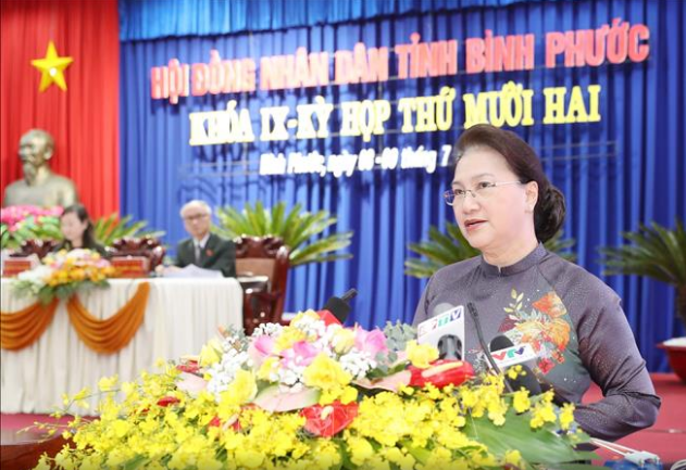 Presidenta del Parlamento: la provincia de Binh Phuoc debe aprovechar las oportunidades para desarrollarse