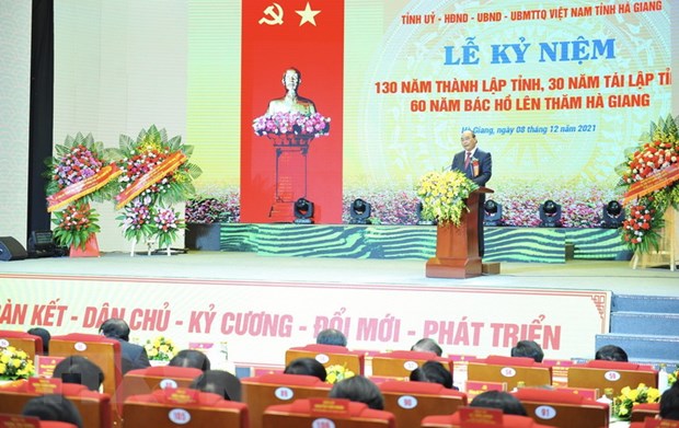 El jefe del Estado asiste al 130 aniversario del establecimiento de Ha Giang