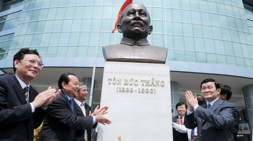 ប្រធាន​រដ្ឋ Truong Tan Sang ចូលរួមពិធីប្រកាស តំបន់រំលឹកខួបអនុស្សាវរីយ៍ ​លោកប្រធាន​Ton Duc Thang