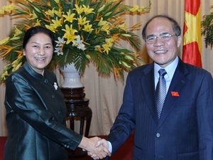 ប្រធានរដ្ឋសភាវៀតណាមទទួលជួបសន្ទនាជាមួយប្រធានរដ្ឋសភាឡាវ