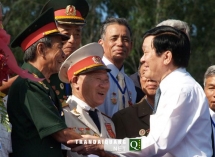 ប្រធានរដ្ឋTruong Tan Sang ទៅគោរពវិញ្ញណក្ខ័ណ្ឌយុទ្ធជនពលីនៅឈាបនដ្ឋានយុទ្ធជនពលី Phu Quoc