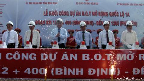 បើកការដ្ឋានសាងសង់ផ្លូវជាតិ១A ឆ្លង់កាត់ខេត្ត Binh Dinh