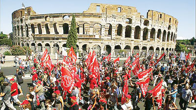 មនុស្សរាប់ពាន់នាក់ធ្វើប៉ាតុកម្មប្រឆាំងជំទាស់គោលនយោបាយសេដ្ឋកិច្ចត្បិតត្បៀតនៅអ៊ីតាលី