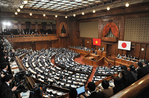 ប្រធានរដ្ឋវៀតណាម លោក TRUONG TAN SANG ថ្លែងមតិនៅរដ្ឋសភាជប៉ុន