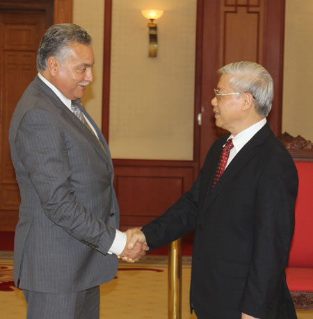 អគ្គលេខា Nguyen Phu Trong បានជួបសន្ទនាជាមួយអគ្គលេខាគណបក្សវឌ្ឍន៍ភាពនិងសង្គមនិយម Morocco