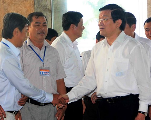 ប្រធានរដ្ឋវៀតណាមជួបធ្វើការជាមួយថ្នាក់ដឹកនាំគណៈទទួលបន្ទុកNam Boខាងលិច