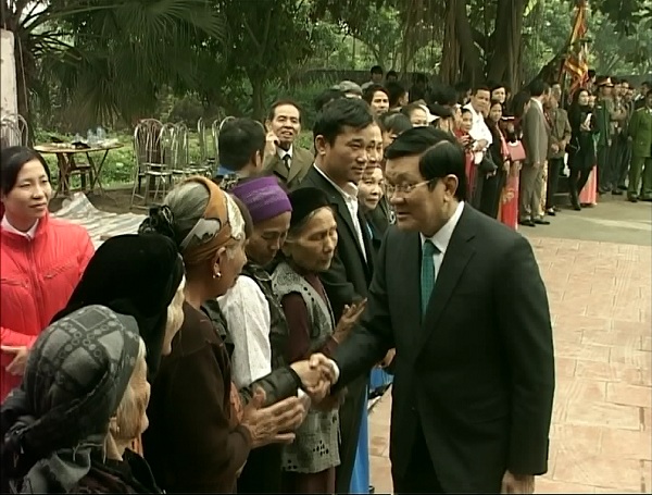 ប្រធានរដ្ឋវៀតណាមលោក Truong Tan Sang អញ្ជើញទៅជូនពរឆ្នាំថ្មីនៅតំបន់មួយចំនួន