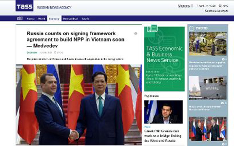 សារព័ត៌មានអន្តរជាតិវាយតំលៃខ្ពស់ដំណើរទស្សនកិច្ចនៅវៀតណាមរបស់នាយករដ្ឋមន្ត្រីរុស្ស៊ី