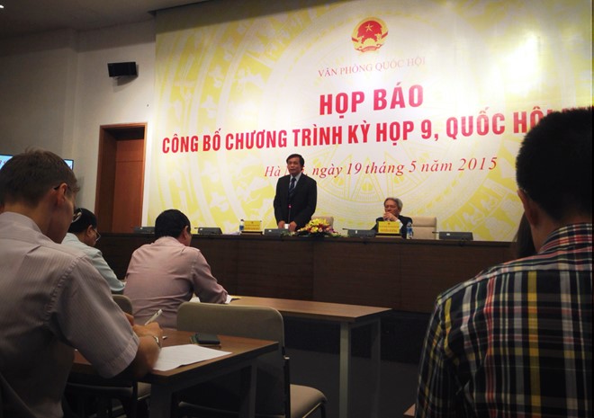 សន្និសីទកាសែតស្ដីពីរបៀបវារះនៃសម័យប្រជុំលើកទី៩ រដ្ឋសភាវៀតណាមនីតិកាលទី១៣