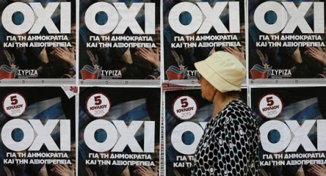 ប្រជាពលរដ្ឋក្រិកបដិសេធផែនការសេដ្ឋកិច្ចត្បិតត្បៀត