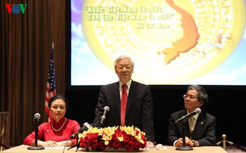 អគ្គលេខាបក្សបានជួបសន្ទនាជាមួយសហគមន៍ជនវៀតណាមនៅអាមេរិក