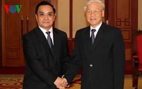 អគ្គលេខាបក្សកម្មុយនីស្តវៀតណាមទទួលជួបសន្ទនាជាមួយនាយករដ្ឋមន្ត្រីឡាវ