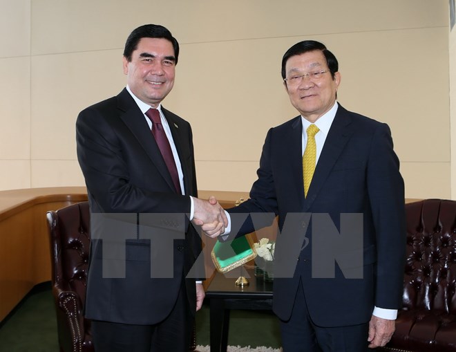 ប្រធានរដ្ឋវៀតណាមលោក Truong Tan Sang អញ្ចើញជួបសន្ទនាទ្វេភាគីថ្នាក់ដឹកនាំបណ្ដាប្រទេស