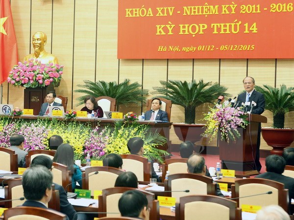 ប្រធានរដ្ឋសភា Nguyen Sinh Hung អញ្ជើញចូលរួមកិច្ចប្រជុំក្រុមប្រឹក្សាប្រជាជនទីក្រុងហាណូយ