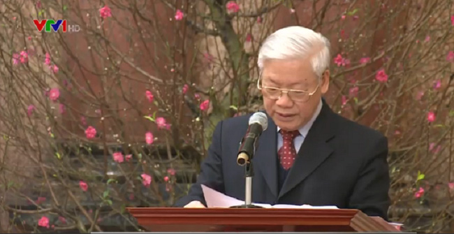 អគ្គលេខាបក្ស Nguyen Phu Trong ជូនពរឆ្នាំថ្មីចំពោះថ្នាក់ដឹកនាំនិងអតីតថ្នាក់ដឹកនាំបក្សរដ្ឋ