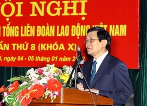 Le président Truong Tan Sang au 8è plénum de la CGT