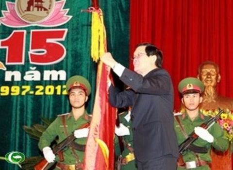 Truong Tan Sang au 15e anniversaire de la refondation de Quang Nam