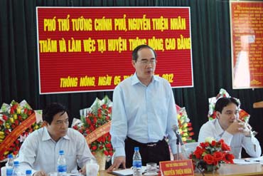 Nguyen Thien Nhan en visite de travail à Cao Bang