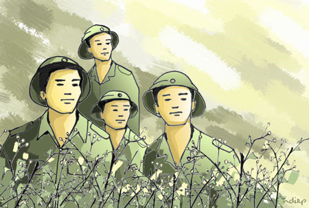 Beberapa lagu yang memuliakan para prajurit Tentara Rakyat Vietnam