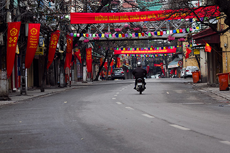 Hanoi en la mañana del primer día del Tet