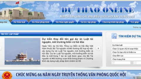 Parlamento vietnamita publica nueva versión Web de “Anteproyectos online”