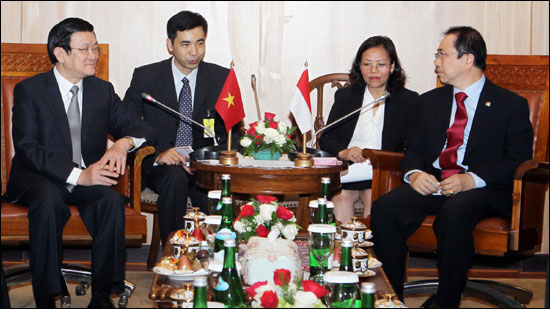 El presidente vietnamita considera el progreso de la cooperación con Indonesia