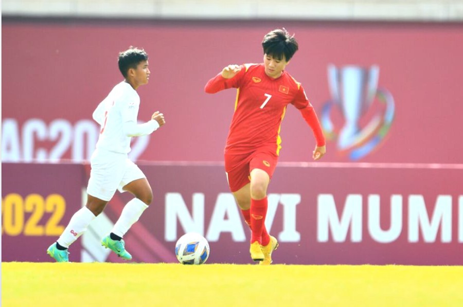 Vietnams Fußballnationalmannschaft der Frauen geht ins Viertelfinale des Asian Cups