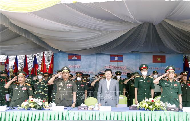 Die erste Rettungsübung zwischen den Armeen Vietnams, Laos und Kambodscha