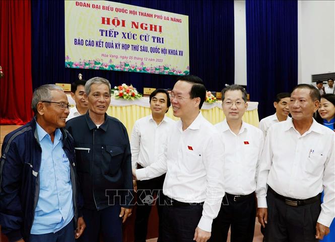 Staatspräsident Vo Van Thuong trifft Wähler in der Stadt Da Nang
