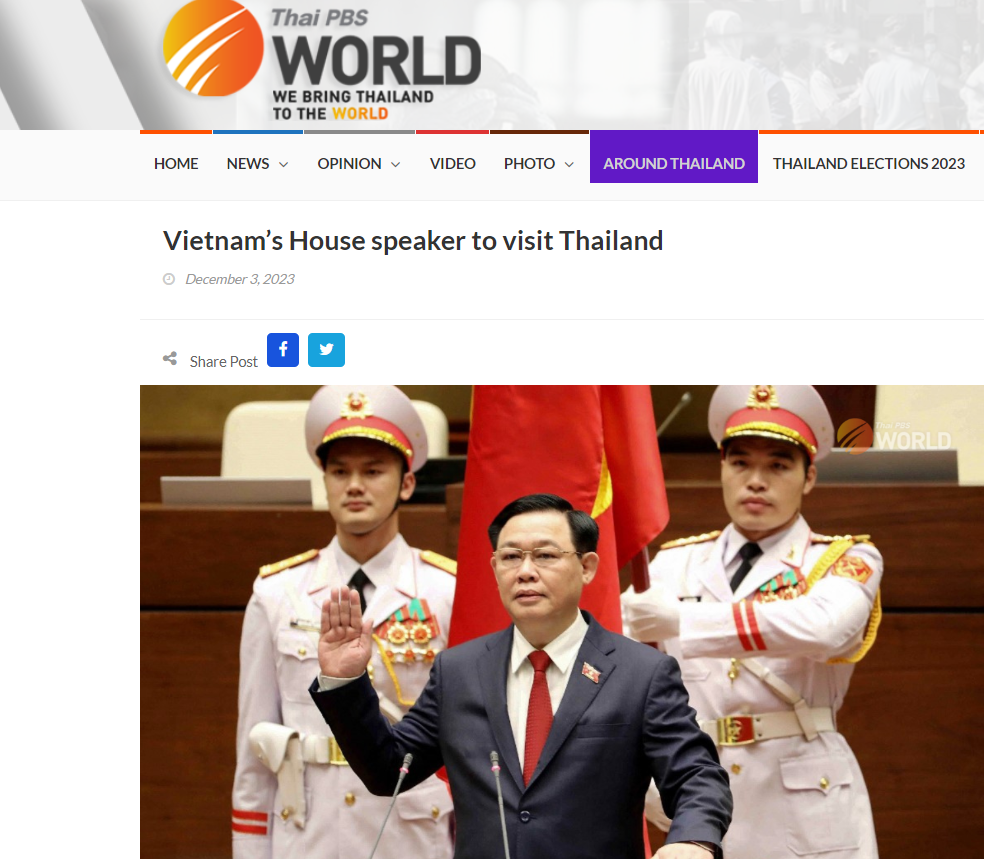 Thailands Medien berichten über den Besuch des vietnamesischen Parlamentspräsidenten