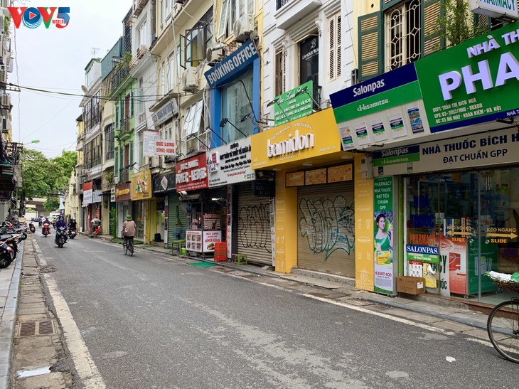 코로나19로 하노이 옛거리 다수 가게 폐쇄