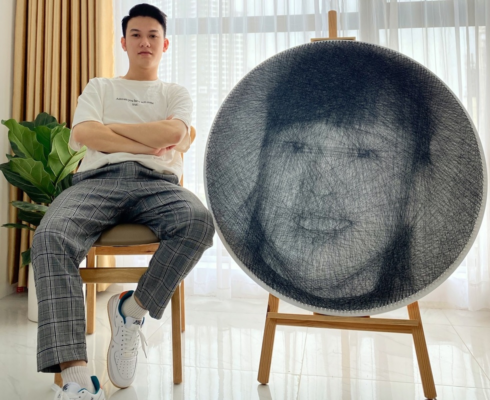 실과 못으로 만든 그림 선물