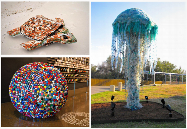 플라스틱 폐기물로 만들어진 예술 작품