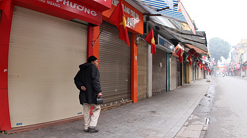 Hanoi am ersten Tag des Neujahrsfestes Tet