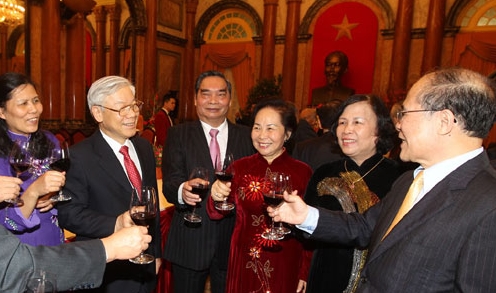 Treffen zum Neujahrsfest für hochrangige Politiker