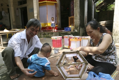 Laternenmanufaktur im Dorf Dan Vien nahe Hanoi