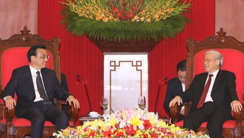 Die vietnamesischen Spitzenpolitiker empfangen den chinesischen Premierminister Li keqiang