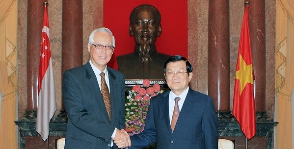 Staatspräsident Truong Tan Sang empfängt den ehemaligen singapurischen Premierminister Goh Chok Tong