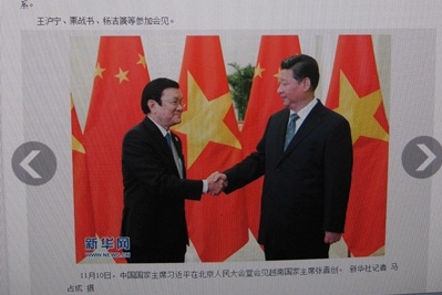 Medien Chinas berichten über die Aktivitäten des Staatspräsidenten Truong Tan Sang beim APEC-Gipfel