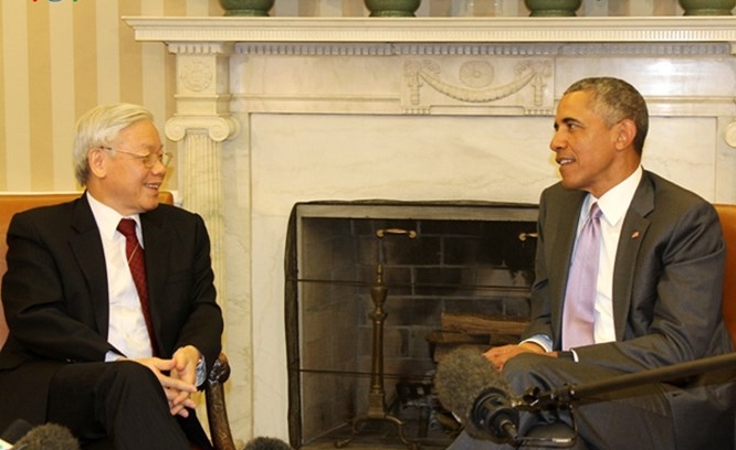 KVP-Generalsekretär Nguyen Phu Trong führt Gespräch mit US-Präsident Barack Obama