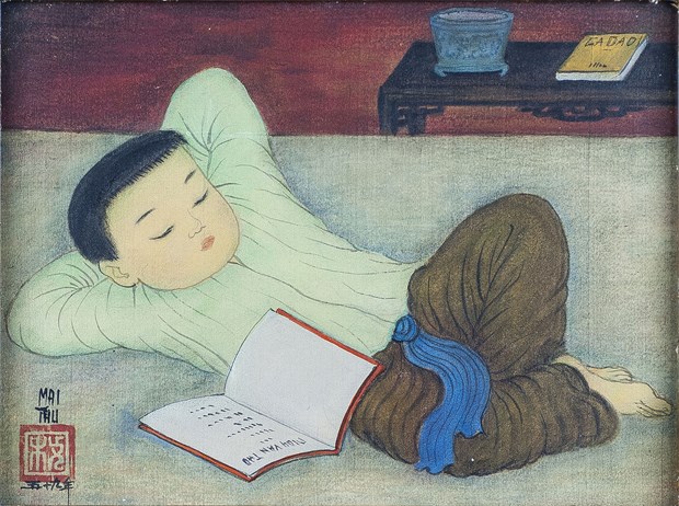 Ausstellung  der Bilder des Malers Mai Trung Thu in Frankreich