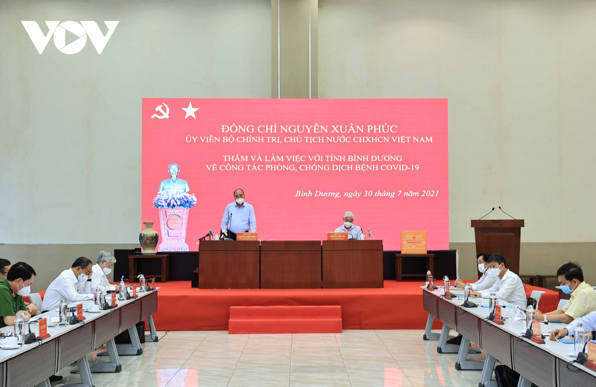 Staatspräsident trifft Leiter der Provinz Binh Duong