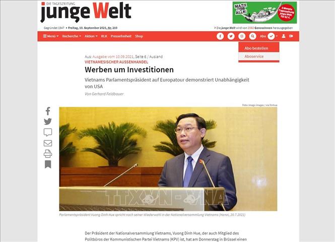 Junge Welt: Der Besuch des Parlamentschefs Vuong Dinh Hue demonstriert vielseitige und unabhängige Politik Vietnams