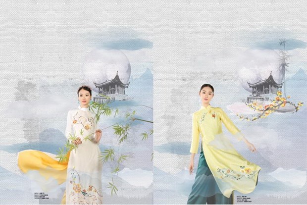 Ausstellung und Ao Dai-Show in Yen Tu