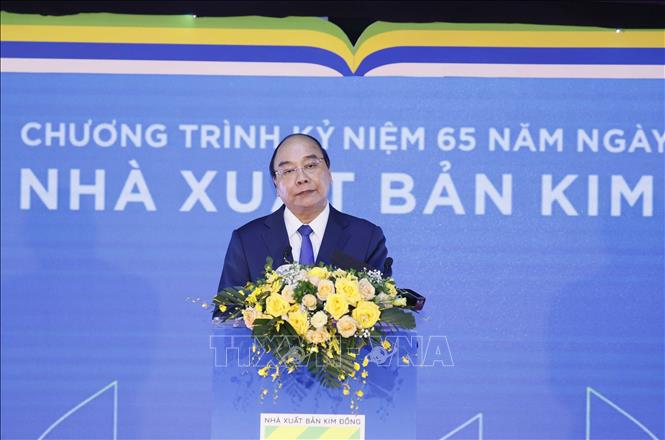Staatspräsident nimmt an 65. Gründungstag des Verlags Kim Dong teil
